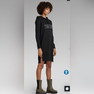 G-Star Raw Black Hoodie Dress Size S NWT